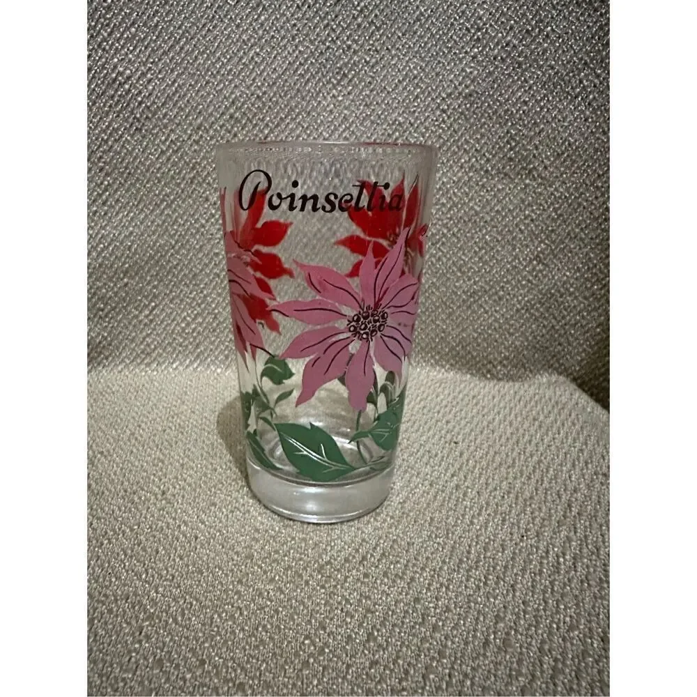 Vintage Boscul Peanut Butter Glass Poinsettia 5” Collectible Floral MCM